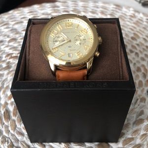 Michael Kors Gold Leather Watch